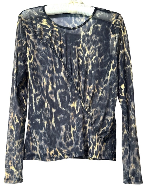 All Saints Tops - NWT AllSaints Elia Ruched Animal Print Long Sleeve Mesh Blouse Top Size US 6